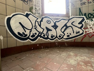 White and Black Abandoned by Chr15. This Graffiti is located in Leipzig, Germany and was created in 2024. This Graffiti can be described as Abandoned and Throw Up.