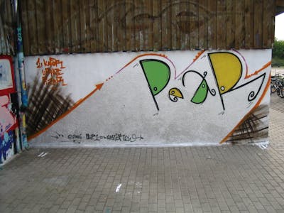 Chrome and Colorful Handstyles by urine, Pear and OST. This Graffiti is located in Delitzsch, Germany and was created in 2006.