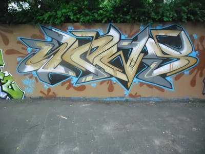Grey and Beige Stylewriting by News. This Graffiti is located in Tilburg, Netherlands and was created in 2014. This Graffiti can be described as Stylewriting and Wall of Fame.