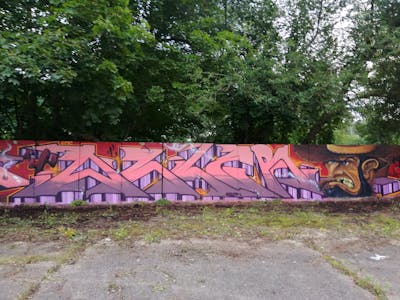 Colorful Special by Kasimir and Ozler. This Graffiti is located in Döbeln, Germany and was created in 2021. This Graffiti can be described as Special, Stylewriting and Characters.