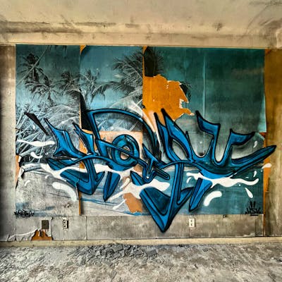 Blue Stylewriting by Ketru. This Graffiti is located in France and was created in 2024. This Graffiti can be described as Stylewriting and Abandoned.
