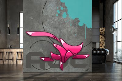 Grey and Coralle Digital Works by Modi. This Graffiti is located in Gera, Germany and was created in 2022.