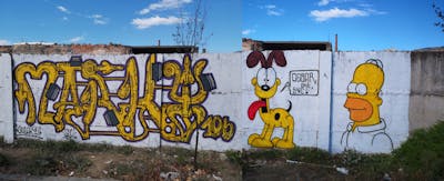 Yellow Stylewriting by CesarOne.SNC. This Graffiti is located in Albania and was created in 2018. This Graffiti can be described as Stylewriting and Characters.