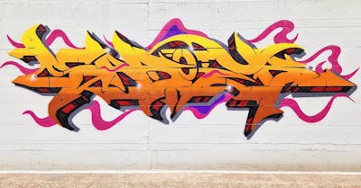 Orange and Colorful Stylewriting by SABOTER. This Graffiti is located in Switzerland and was created in 2024.