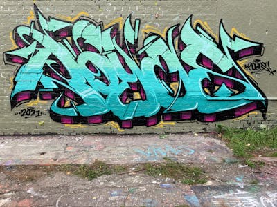 Cyan Stylewriting by Royes. This Graffiti is located in Denmark and was created in 2021.
