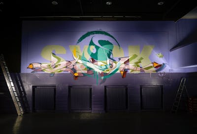 Colorful Stylewriting by Syck. This Graffiti is located in Bielefeld, Germany and was created in 2019.