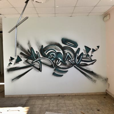 Black and Cyan Stylewriting by Truk. This Graffiti is located in France and was created in 2021. This Graffiti can be described as Stylewriting and Abandoned.