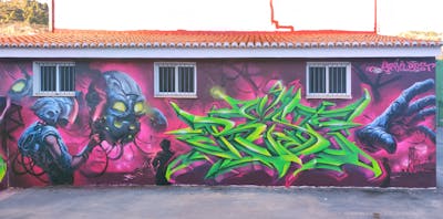 Light Green and Colorful Stylewriting by YEKO and Best. This Graffiti is located in Teresa, Spain and was created in 2022. This Graffiti can be described as Stylewriting and Characters.