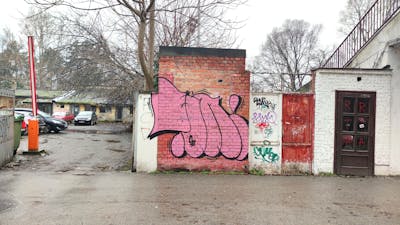 Coralle Street Bombing by 7AM. This Graffiti is located in Novi Sad, Serbia and was created in 2024. This Graffiti can be described as Street Bombing and Throw Up.