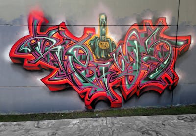 Red and Violet and Cyan Stylewriting by Reims, ebs and sad. This Graffiti is located in Germany and was created in 2022. This Graffiti can be described as Stylewriting and Characters.
