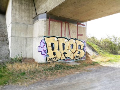 Beige Stylewriting by bros, rizok, R120K and shrek. This Graffiti is located in Leipzig, Germany and was created in 2020. This Graffiti can be described as Stylewriting and Street Bombing.