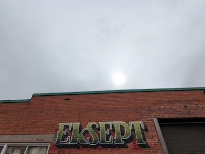 Green and Light Green Stylewriting by Eksept. This Graffiti is located in Canada and was created in 2023.
