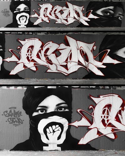Grey and White Stylewriting by SantoUno and Sewo43. This Graffiti is located in Germany and was created in 2022. This Graffiti can be described as Stylewriting, Characters and Wall of Fame.