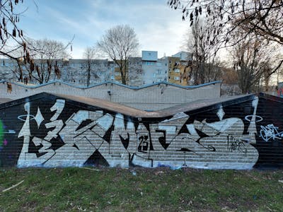 Black and Chrome Stylewriting by Fems173. This Graffiti is located in lublin, Poland and was created in 2023.