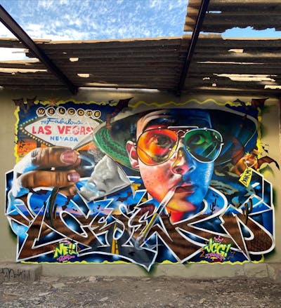 Colorful Stylewriting by Ceser87 and ceser. This Graffiti is located in Gran Canaria, Spain and was created in 2020. This Graffiti can be described as Stylewriting, 3D, Characters and Special.