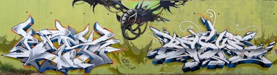 Grey and Colorful Stylewriting by Best, YEKO and Baske. This Graffiti is located in Valencia, Spain and was created in 2019. This Graffiti can be described as Stylewriting, Characters and Wall of Fame.