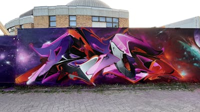 Violet and Red Stylewriting by Desur and new. This Graffiti is located in Berlin, Germany and was created in 2021. This Graffiti can be described as Stylewriting and Wall of Fame.