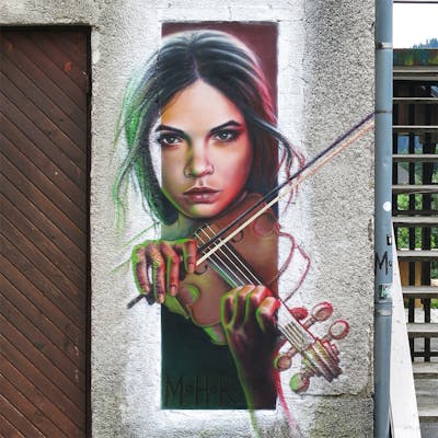 Colorful Characters by Mohor Kejžar. This Graffiti is located in Sorica, Slovenia and was created in 2021. This Graffiti can be described as Characters and 3D.