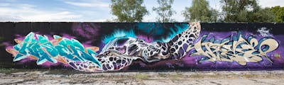 Colorful Stylewriting by KASER, Cors One and dejoe. This Graffiti is located in Berlin, Germany and was created in 2022. This Graffiti can be described as Stylewriting and Characters.