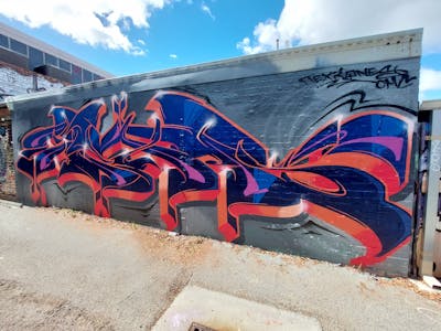 Orange and Blue Stylewriting by TexR. This Graffiti is located in Australia and was created in 2022.