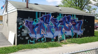 Colorful Stylewriting by Res One and WHAT crew. This Graffiti is located in Columbus, United States and was created in 2019.