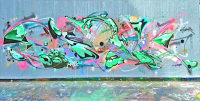 Colorful Futuristic by SIDOK. This Graffiti is located in London, United Kingdom and was created in 2022. This Graffiti can be described as Futuristic, Stylewriting and Wall of Fame.