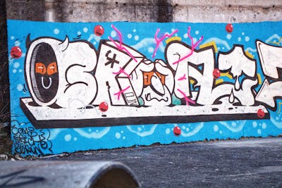 Chrome and Colorful Stylewriting by BDBU, PLZ and Brat. This Graffiti is located in Croatia and was created in 2022. This Graffiti can be described as Stylewriting, Characters and Abandoned.