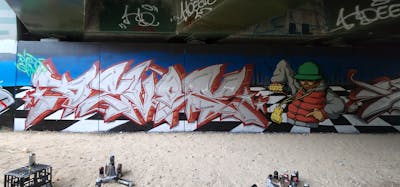 Chrome and Red Stylewriting by Mr devos. This Graffiti is located in Perth, Australia and was created in 2022. This Graffiti can be described as Stylewriting, Characters and Wall of Fame.
