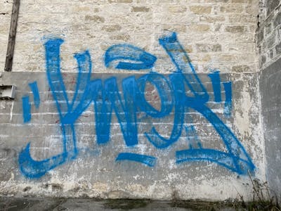 Light Blue Handstyles by KNEB. This Graffiti is located in Cyprus and was created in 2022. This Graffiti can be described as Handstyles and Abandoned.