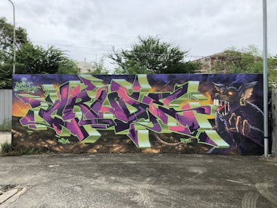 Colorful Stylewriting by Crude. This Graffiti is located in Bangkok, Thailand and was created in 2020. This Graffiti can be described as Stylewriting and Characters.