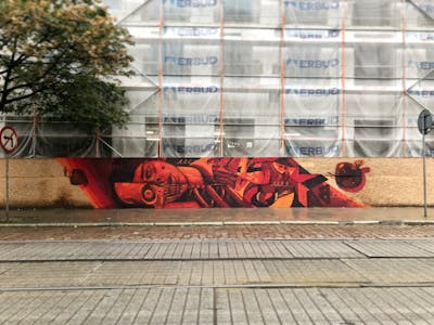 Red and Black Stylewriting by cruze. This Graffiti is located in Poznan, Poland and was created in 2019. This Graffiti can be described as Stylewriting and Characters.
