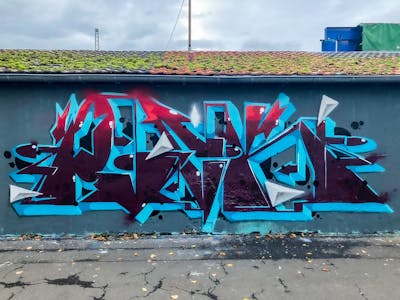 Red and Light Blue Stylewriting by PUCK. This Graffiti is located in Germany and was created in 2022. This Graffiti can be described as Stylewriting and Wall of Fame.