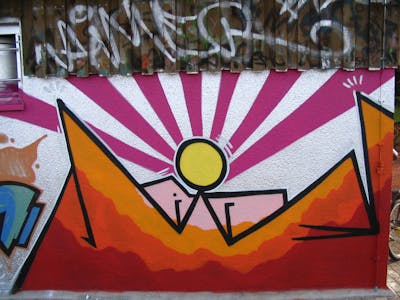 Orange and Colorful Stylewriting by Pear, OST and KCF. This Graffiti is located in Delitzsch, Germany and was created in 2008. This Graffiti can be described as Stylewriting and Wall of Fame.