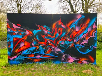 Red and Light Blue Stylewriting by SNUZ. This Graffiti is located in Den Bosch, Netherlands and was created in 2024.