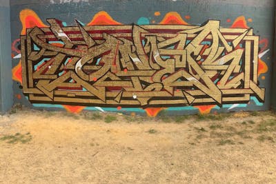 Gold Stylewriting by OTZ and Toner2. This Graffiti is located in Belgium and was created in 2020.