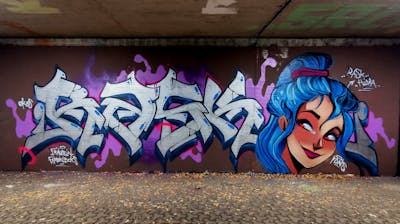 Chrome and Colorful Stylewriting by Rask_zwo and Hidra. This Graffiti is located in bochum, Germany and was created in 2022. This Graffiti can be described as Stylewriting, Characters and Wall of Fame.