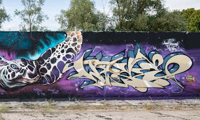 Beige and Colorful Stylewriting by Cors One and dejoe. This Graffiti is located in Berlin, Germany and was created in 2022. This Graffiti can be described as Stylewriting and Characters.
