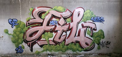 Coralle and Light Green Stylewriting by fil, graffdinamics, mtr and urbansoldierz. This Graffiti is located in Lleida, Spain and was created in 2023. This Graffiti can be described as Stylewriting and Abandoned.