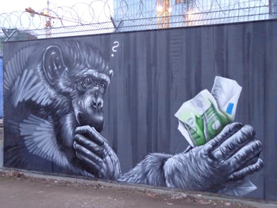 Grey Characters by Mr Dheo. This Graffiti is located in Frankfurt am Main, Germany and was created in 2012. This Graffiti can be described as Characters, Streetart and Wall of Fame.