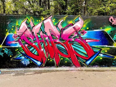 Colorful Stylewriting by Shibe. This Graffiti is located in Southampton, United Kingdom and was created in 2022.