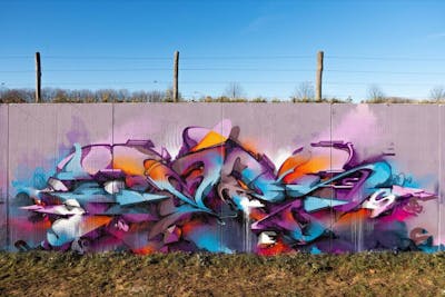 Colorful Stylewriting by Does. This Graffiti is located in Netherlands and was created in 2021. This Graffiti can be described as Stylewriting, 3D, Futuristic and Special.