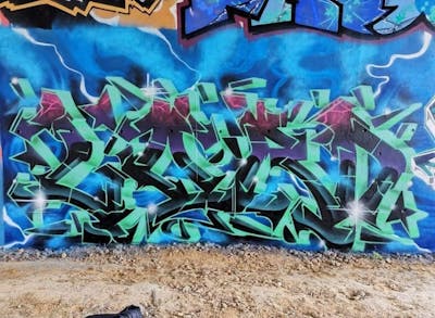 Colorful Stylewriting by LORD. This Graffiti is located in Caen, France and was created in 2022. This Graffiti can be described as Stylewriting and Wall of Fame.