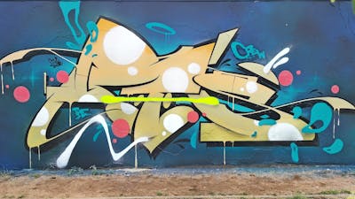 Beige and Cyan and Colorful Stylewriting by BTS and Aidz. This Graffiti is located in Berlin, Germany and was created in 2022.
