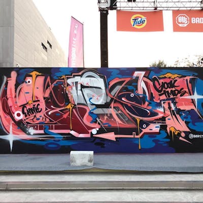 Coralle and Colorful Stylewriting by Berst. This Graffiti is located in Beijing, China and was created in 2019. This Graffiti can be described as Stylewriting.
