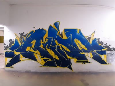 Blue and Yellow Stylewriting by Sewo43. This Graffiti is located in Germany and was created in 2023. This Graffiti can be described as Stylewriting and Abandoned.