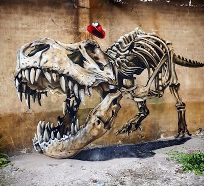 Beige Characters by scaf. This Graffiti is located in France and was created in 2018. This Graffiti can be described as Characters, 3D and Abandoned.