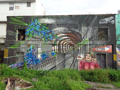 Colorful Characters by SKE and REK. This Graffiti is located in San Juan, Puerto Rico and was created in 2011. This Graffiti can be described as Characters, Stylewriting and Murals.