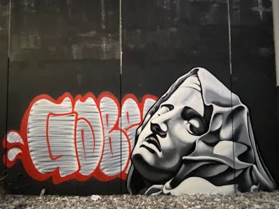 Grey and Red Characters by Yellow Fat Crew and Gaber. This Graffiti is located in Brescia, Italy and was created in 2021. This Graffiti can be described as Characters, Stylewriting and Wall of Fame.