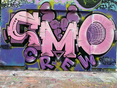 Coralle and Violet Stylewriting by Sorez and smo__crew. This Graffiti is located in London, United Kingdom and was created in 2023.