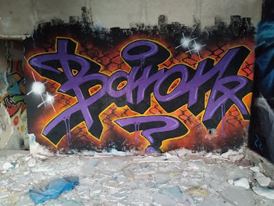 Violet and Orange and Black Stylewriting by Baron. This Graffiti is located in Greece and was created in 2022. This Graffiti can be described as Stylewriting and Abandoned.